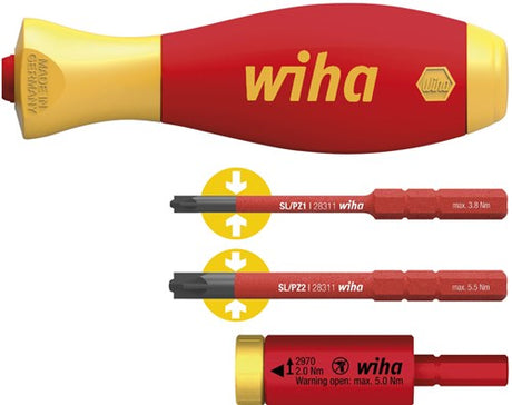 Wiha 41477 | nastavení momentu easytorque adaptér elektrický | s držákem slimvario® a slimbity sl pz | 4dílný - 41477