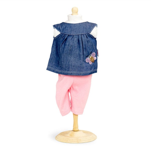 Túnica de jeans com leggings 42-46cm